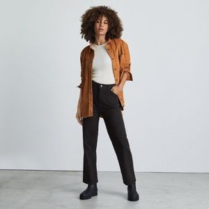 NWT Everlane The Moleskin Way-High Pant Organic Cotton Stretch Soft Black 6